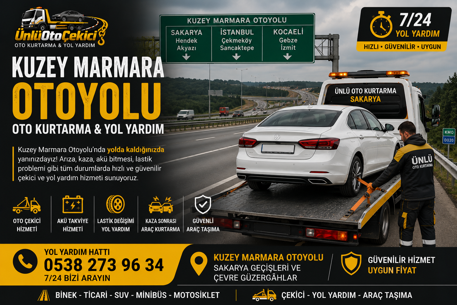 Kuzey Marmara Otoyolu Oto Kurtarma ve Yol Yardım